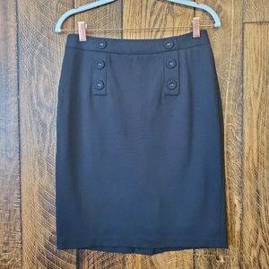 Talbots black pencil skirt with buttons size 2